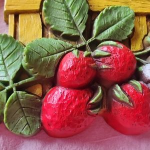 2 1976 Dart Industries Strawberry Wall Plauqes